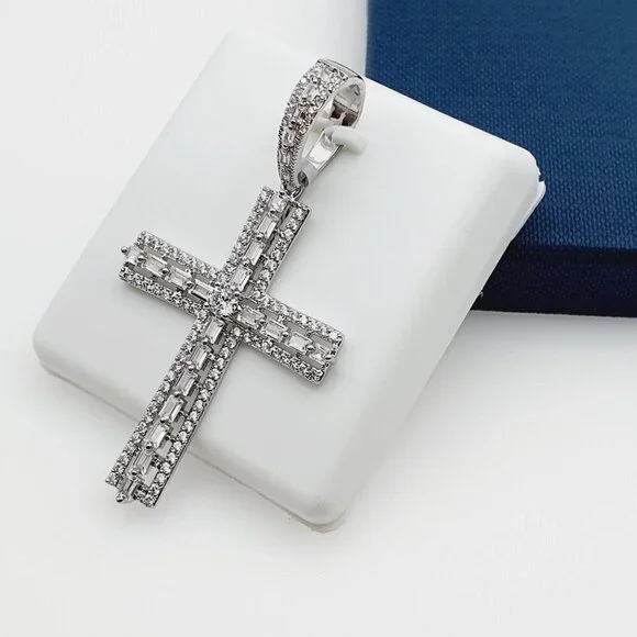 "925 Sterling Silver Plated CZ Pendant, INUS1BR190 - Picture 4 of 10